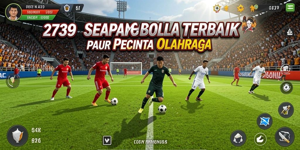 Tampilan gameplay seru dalam 2739 yang menampilkan aksi sepak bola.