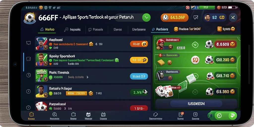 Tampilan gameplay 666FF dengan berbagai pilihan taruhan olahraga.