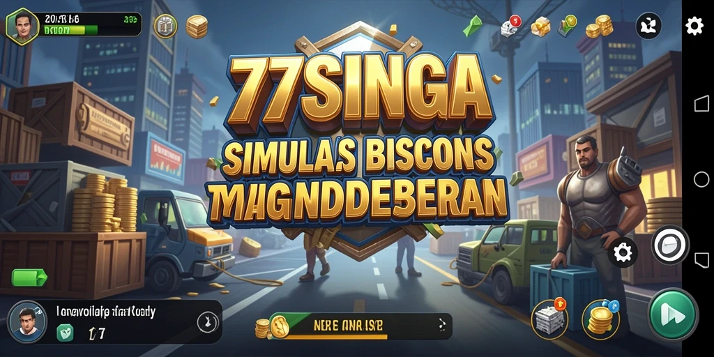 Screenshot menunjukkan pengelolaan bisnis dalam 77SINGA yang seru.