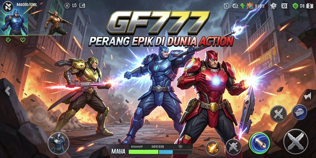 Screenshot gameplay GF777 menampilkan aksi seru dan karakter yang dinamis.