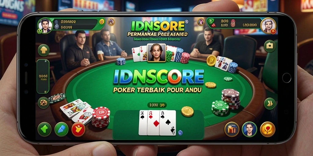 Gameplay seru Poker dalam aplikasi IDNSCORE yang menarik.