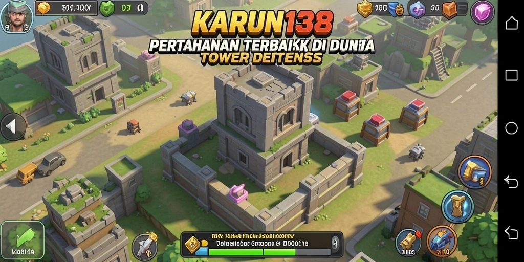 Tangkapan layar aksi permainan Tower Defense di KARUN138.
