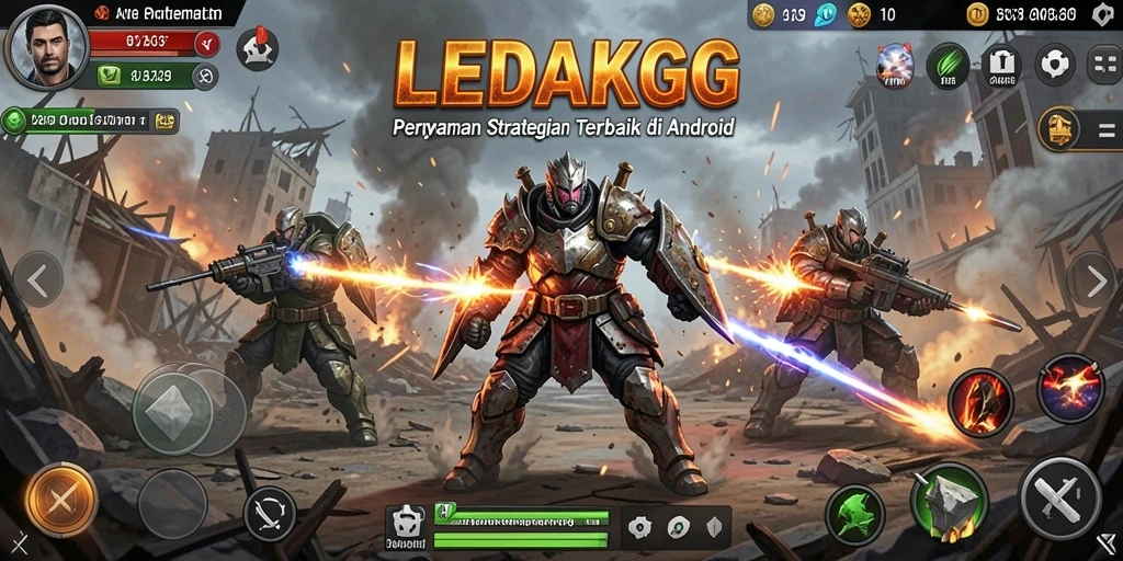 Tampilan gameplay SLG dengan strategi dan pertempuran epik.