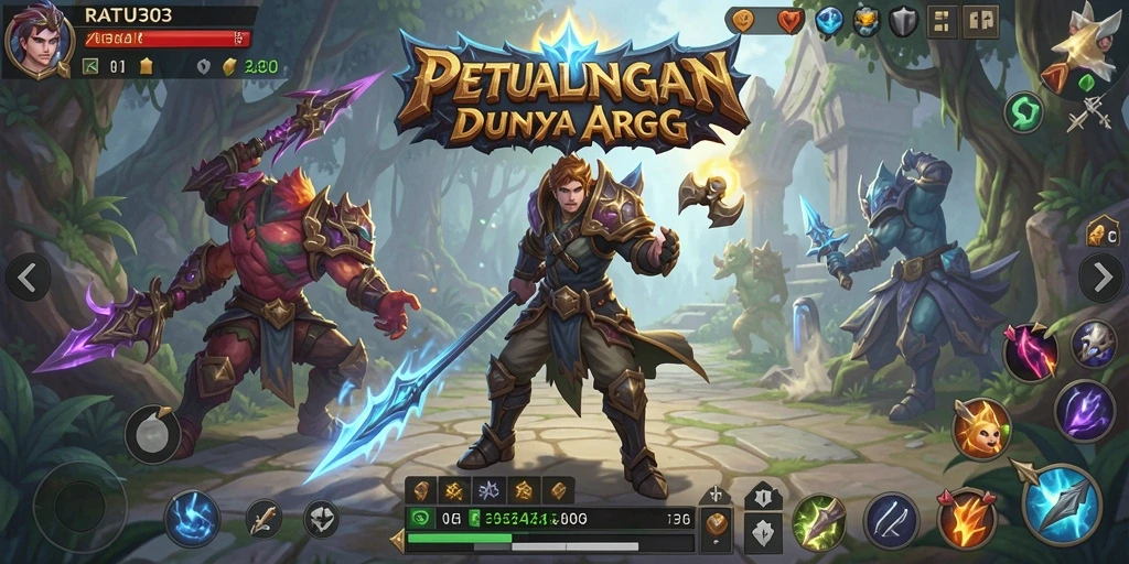 Tampilan gameplay epik dari RATU303 dalam dunia ARPG.