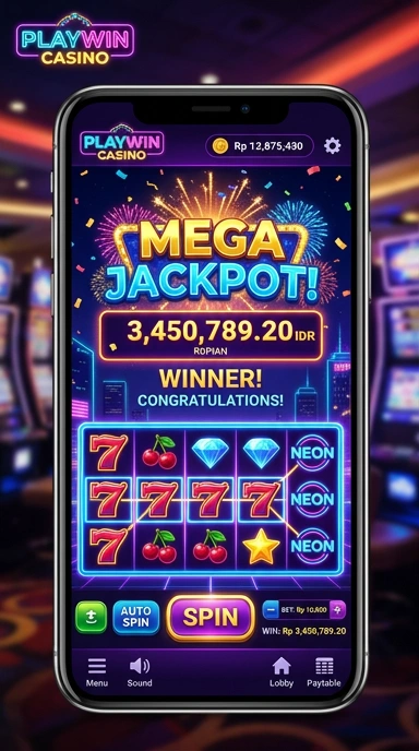Screenshot tampilan antarmuka pengguna playwin yang menarik.